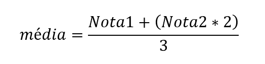 calculo da media sem Nota SPA